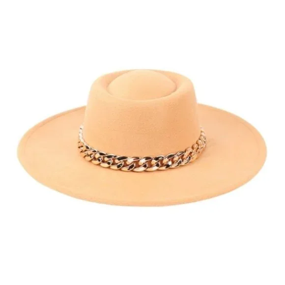 Chain Detailed Fall Winter Hat - Camel display picture 1